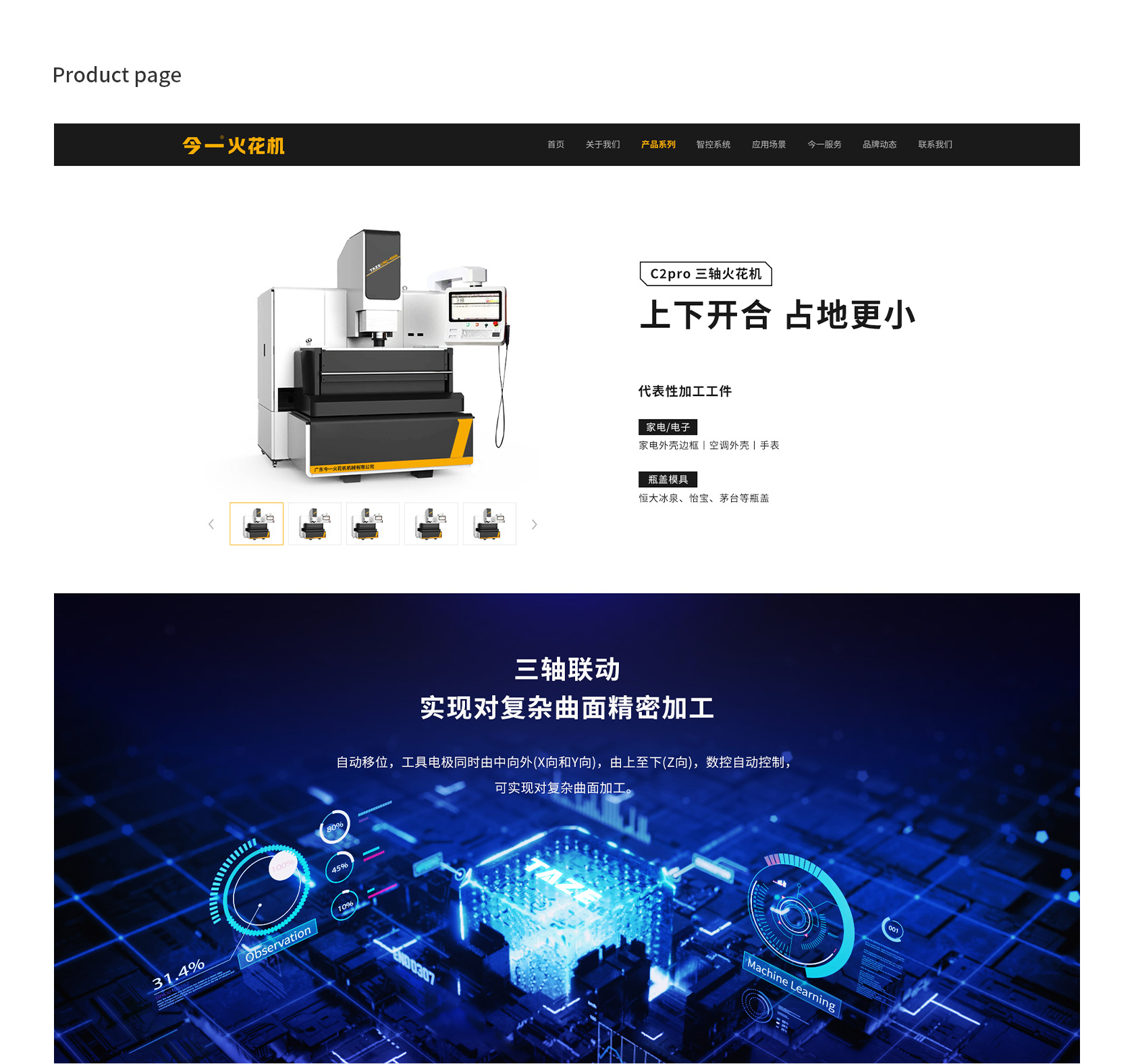 今一國產(chǎn)火花機網(wǎng)站設(shè)計